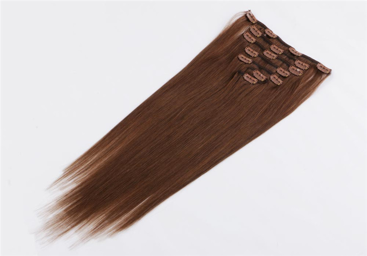China brown clip in hair extensions suppliers QM099